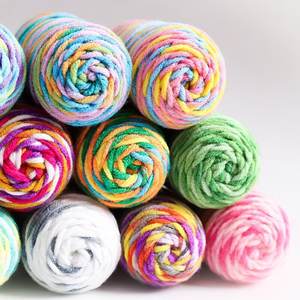 Filato di Cotone al Latte Tinto a Sezioni 5 Capi Spessore Medio Filato per Bambini per Uncinetto e Lavoro a Maglia Sciarpa Borsa Filo Grosso - Product Image 2