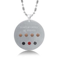 Pendentif énergétique quantique en acier inoxydable plaqué or, avec 7 pierres énergétiques, design géométrique - Cadeau tendance pour la santé