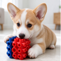 Mainan Puzzle IQ Anjing Kucing Bentuk Kubus Rubik, Mainan Pengisi Makanan Pelan TPR untuk Menghilangkan Kebosanan, Grosir