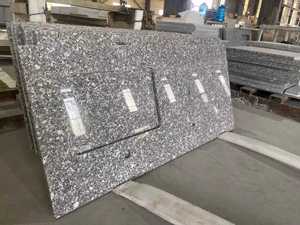 Modern Gray <b>White</b> Granite G612V Countertop Slab Polished Speckled Vanity Top Kitchen Island with Graphic Design for Hotel - Product Image 6