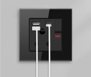 Wall <b>Socket</b> AC 110-250V 15A 3 Pin Round <b>Plug</b> Outlet with Indicator <b>Light</b> 86mm Square Panel - Product Image 3