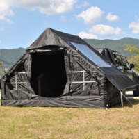 Tente de camping gonflable pour SUV, peut être connectée à l'arrière de la voiture avec toit ouvrant, grande tente gonflable pour 6 personnes avec pompe