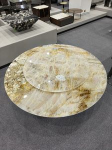 <span class=keywords><strong>Mesa</strong></span> <span class=keywords><strong>redonda</strong></span> doble Naturaleza <span class=keywords><strong>Mesa</strong></span> de piedra de lujo Muebles Pandora Comedor elegante Piedra de mármol Fabricante de muebles de piedra Premium - Product Image 5