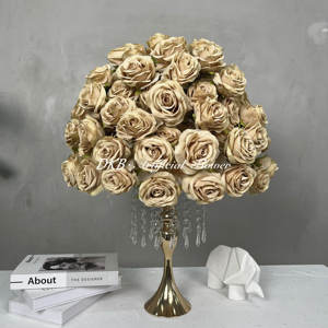 ลูกบอลดอกไม้ประดิษฐ์ทำจากผ้าไหมหรูหราสำหรับตกแต่งโต๊ะวางตรงกลาง - Product Image 1