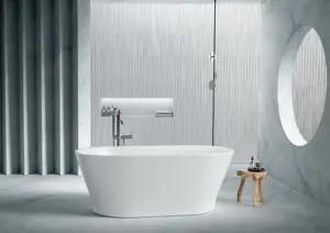 Eigentijdse Aangepaste Grote Diepe Vrijstaande Badkamer Staande Acryl Hoek Badkuip Voor Volwassenen