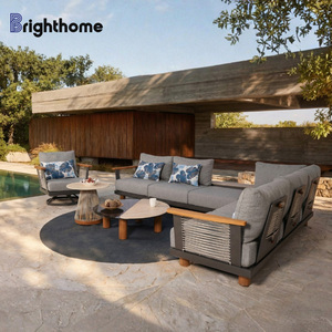Luxury Aluminum Hotel Outdoor Furniture Patio <b>Set</b> Garden Corner Modular Sectional Resort <b>Sofas</b> with Teak Arm Bp-8663 Waterproof - Product Image 4