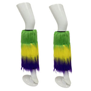 Heißes Mardi Gras pelzige Beinwärmer von TIEGAN perfekt geeignet für Party- und Leistungsbekleidung praktisch und wiederverwendbar - Product Image 2