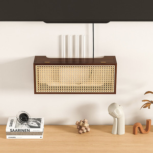 Phong <span class=keywords><strong>c</strong></span>ách <span class=keywords><strong>c</strong></span>ổ điển treo tường Wifi Router hộp lưu trữ gỗ hình chữ nhật Set-Top TV Hộp lưu trữ Kệ - Product Image 5