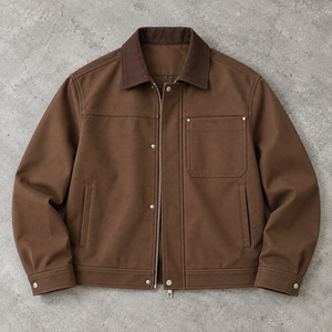 Veste en toile personnalisée de haute qualité, toile d'hiver 400 g/m² avec <span class=keywords><strong>col</strong></span> et fermeture éclair, veste de travail pour homme - Product Image 3