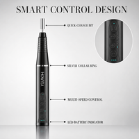 Lime à ongles électrique professionnelle sans fil noire en forme de stylo, 25000 tr/min, rechargeable, portable, pour manucure et pédicure