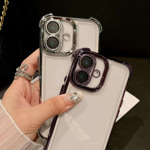 Nouveaux étuis de téléphone spatiaux transparents placage d'angle renforcé antichoc pour <span class=keywords><strong>iPhone</strong></span> 17 16 Pro 15 14 13 <span class=keywords><strong>12</strong></span> étui de téléphone portable dur - Product Image 6