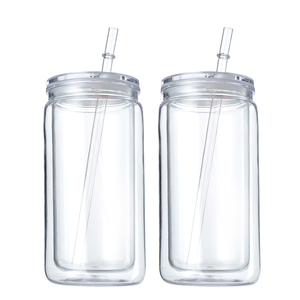 Lot de 25 – Entrepôt USA – Gobelet en plastique acrylique de 16 oz pour boule à neige, à <span class=keywords><strong>double</strong></span> <span class=keywords><strong>paroi</strong></span> avec trou pré-percé et bouchon - Product Image 1