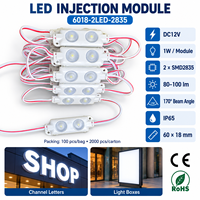 Module LED 12V 1W IP65 étanche, module LED 2 SMD2835 pour lettres lumineuses avec lentille 170 degrés pour enseignes et caissons lumineux