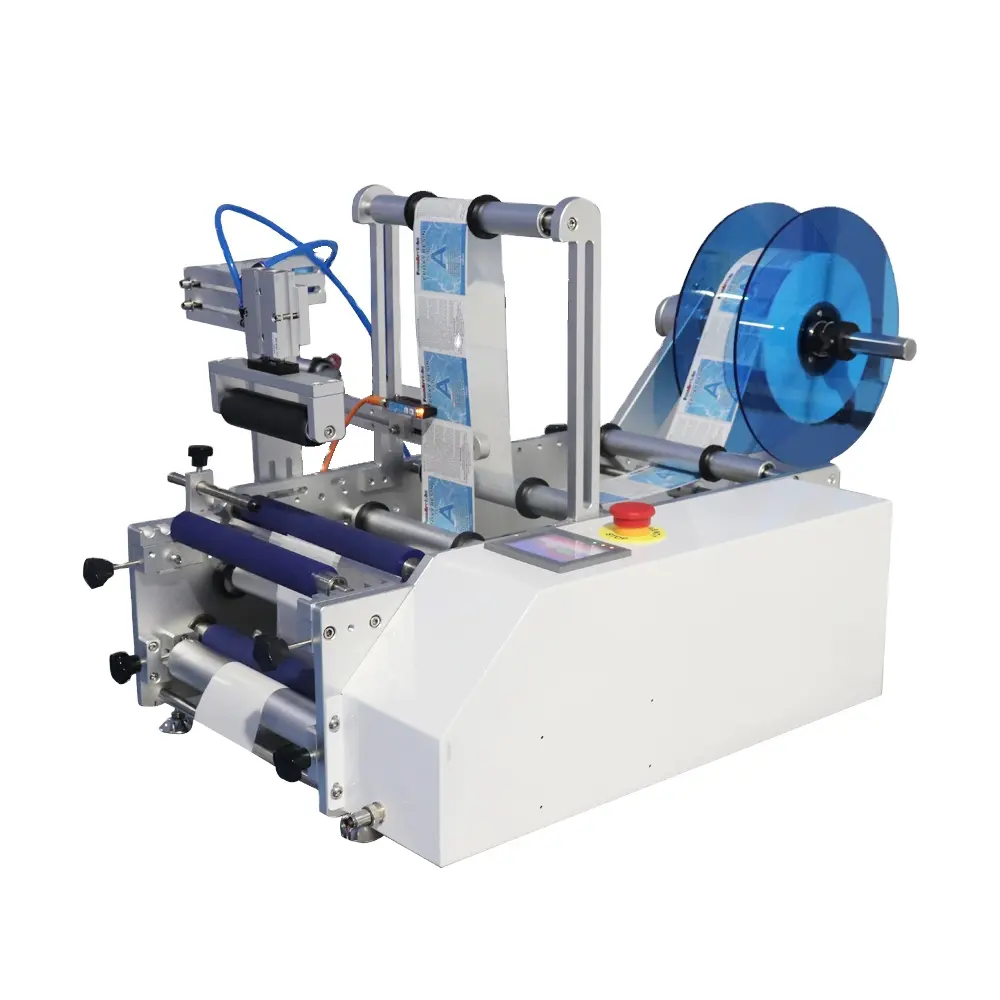 Semi Automatic Roll Sticker Label Applicator Semi Automatic Round Bottle Labeling Machine Beer Bottle Labeling Machine