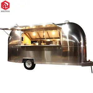 Belyoo Factory Price Snack Catering Trailer Airstream Food Truck Mobile Bar BBQ Food Trailer Fully Equipped For Sale