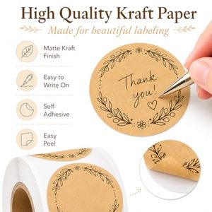 Étiquettes autocollantes rondes vierges de 2 pouces, idéales pour le stockage des aliments en bocaux, la boulangerie, les bougies, les savons, les emballages cadeaux, l'identification des produits. - Product Image 2