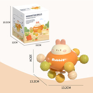 Jouet 3-en-1 pour bébé : peluche lapin, hochet, jouet à torsion rotatif à 360°, en matériaux sûrs, pour la préhension, cadeau pour nouveau-né - Product Image 6