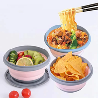 Boîte à lunch en silicone pour enfants, anti-fuite, isotherme, conteneur alimentaire pour bébé, boîte bento portable pour l'école, le bureau, ensemble de rangement alimentaire rond