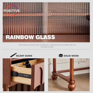 Metà del secolo camera da letto moderna alte <span class=keywords><strong>gambe</strong></span> in legno massiccio Dressing tavolo per <span class=keywords><strong>ragazze</strong></span> sala trucco stile medievale porta in vetro Vanity - Product Image 3