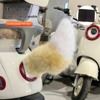 Décoration de queue de renard en peluche pour véhicule électrique, détachable, activée par le son, modèle à velcro