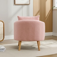 LT Tissu de haute qualité Moderne Simple Teddy Velvet Fauteuil de loisirs Chaise longue à dossier haut Chaise à coussin épais