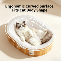 Lit-grattoir de luxe intégré pour chat, avec support en papier kraft blanc, en carton ondulé, nouveau style, tapis à gratter résistant aux rayures