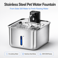 Fontaine à eau pour animaux de compagnie en acier inoxydable, à circulation automatique avec capteur et fenêtre de niveau d'eau, pour chats et chiens, utilisation en intérieur