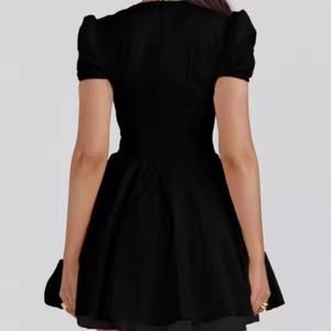 Robe d'été pour femmes en coton 100% personnalisée OEM, sans manches, décontractée, col en V, mini robe de fête en coton pour femmes - Product Image 6