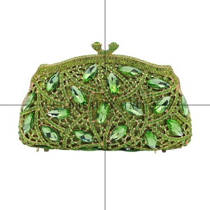 Pochette de Soirée Vintage de Luxe pour Femme avec Strass Floraux et Cristaux, Sac à Main en Forme de Boulette avec Chaîne Amovible pour Fêtes Thématiques et Rendez-vous - Product Image 1