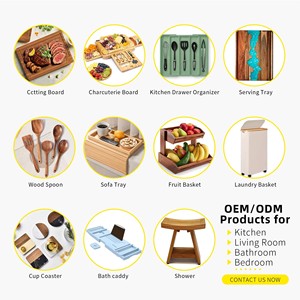 เขียงสำหรับห้องครัว (ชุด3ชิ้น) เขียงไม้พร้อมขาตั้งไม้ชาร์คิวรีและเขียงสำหรับหั่นผัก - Product Image 6