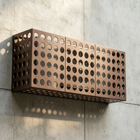 Cache-climatiseur en aluminium ajouré sculpté, antivol, pour embellir le paysage urbain et décorer les façades de commerces