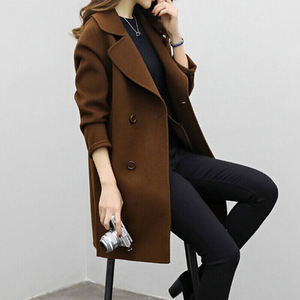 Cappotto da Donna Autunno Inverno a Doppio Petto Giacca Lunga da Donna a Maniche Lunghe - Product Image 6