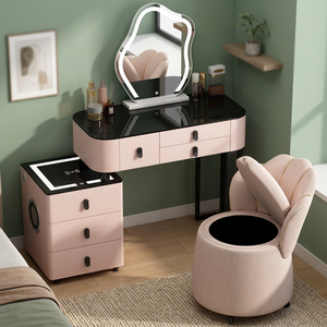 Luxury Minimalist Dressing <b>Table</b> for Bedroom Solid Wood Smart Home Multi-functional Bluetooth Speaker Girls' Makeup <b>Table</b> - Product Image 1