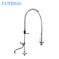 Grifo de Cocina de Latón de Alta Calidad 1.42GPM, Grifos Industriales de Agua Fría y Caliente de Latón para Fregadero, Venta al por Mayor para Hoteles