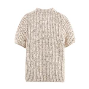 KAR & OT ZA 2025 verano <span class=keywords><strong>Mujer</strong></span> dulce <span class=keywords><strong>transparente</strong></span> tul arco Chaqueta de punto Top 2756009 - Product Image 2