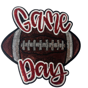 Hot Selling American Football Team Glitter Pailletten Borduurwerk Ijzer Op Doek Patch Stickers - Product Image 1