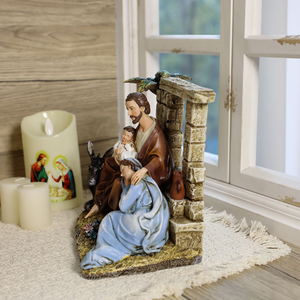 Statue Religiose Cattoliche in Resina, Ornamento della Sacra Famiglia, Figurina <span class=keywords><strong>del</strong></span> Presepe, 18cm di Altezza - Product Image 6