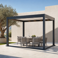 Kit de pergola rétractable en aluminium à toit à lamelles motorisé 4x3m, norme CE, pour jardin, patio, usage commercial