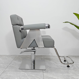 Fauteuil de Barbier Hydraulique Moderne Inclinable en Cuir PU avec Repose-Pieds pour Salon de Coiffure - Product Image 5