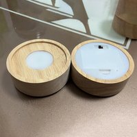 Base de lampe en bois, support de lampe LED sans fil, bases de lampe en bois rondes, lampes sans fil, supports en bois, support de lampe de table