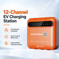 Stasiun Pengisian Daya E-bike 12 Port dengan Pembaca Kode QR dan Kartu RFID, Smart Charging Pile IP54 untuk Armada