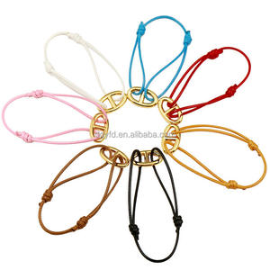 <span class=keywords><strong>Bracelet</strong></span> d'Amitié Ajustable Personnalisé en Cordon <span class=keywords><strong>Maille</strong></span> <span class=keywords><strong>Marine</strong></span> avec Charme en Acier Inoxydable, Bijou Nautique Porte-Bonheur pour Surfeur et Marin - Product Image 2