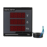 AOTAI T96VAHZ Compteur de panneau combiné numérique AC/DC à trois affichages, indicateur de tension et de fréquence, monophasé CT 1%