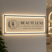 Letrero LED Personalizado con Retroiluminación, Letrero de Acrílico para Pared con Logotipo para Clínica de Belleza, Hospital Estético, Recepción, Negocio, Publicidad