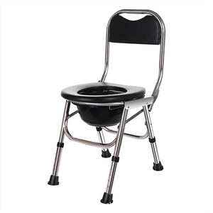 Asiento de inodoro portátil, plegable, de acero inoxidable grueso, para personas mayores, mujeres embarazadas, uso doméstico - Product Image 5