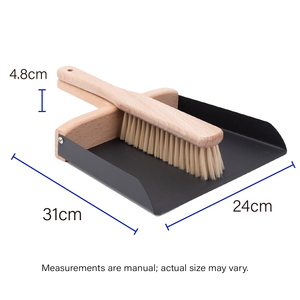 Juego de escoba y recogedor de madera de haya pequeño, portátil, con cepillo de limpieza y recogedor de polvo de sisal natural - Product Image 2