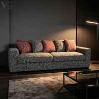 Canapé trois places gris moderne de luxe rembourré pour salon avec coussins décoratifs - Vente en gros de meubles de salon