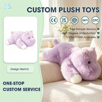 Boneka Hippo Lavender Lucu, Mainan Hewan Isi Dakron Lembut, Hadiah untuk Anak, Dekorasi Rumah, Kado Baby Shower