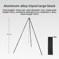 Support de camping pliable en alliage d'aluminium Zethink pour foyer extérieur, trépied pour suspendre des casseroles, compatible charbon/bois, accessoires de camping