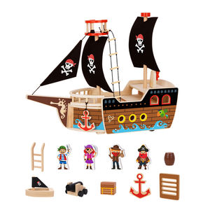 Blocs de construction <span class=keywords><strong>3D</strong></span> Puzzle tridimensionnel assemblé jouets pour enfants Intelligence cerveau Pirate bateau modèle jouer maison jouets - Product Image 4